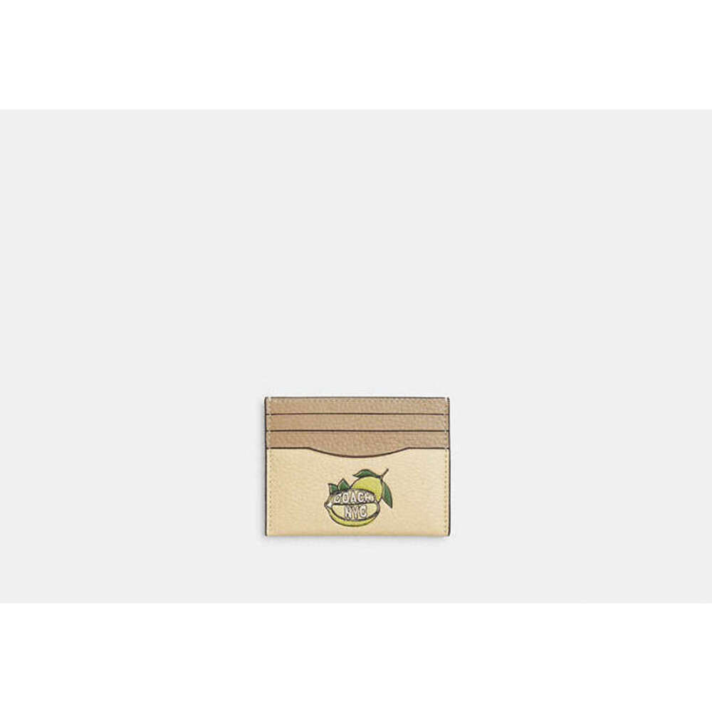 Coach Slim Id Card Case With Lemon Graphic